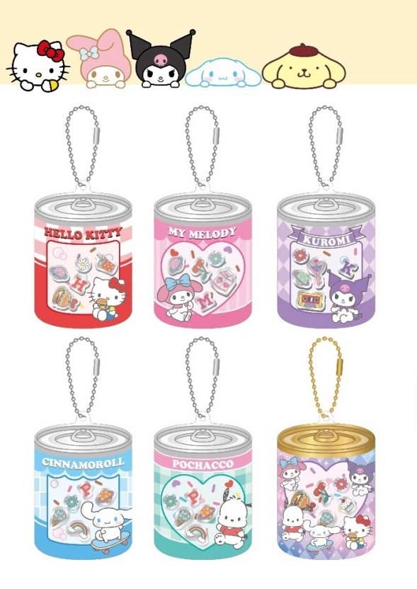 Sanrio Characters Random Shaker Acrylic Keyring – Can Series (1 random piece) - Kawaii Co.