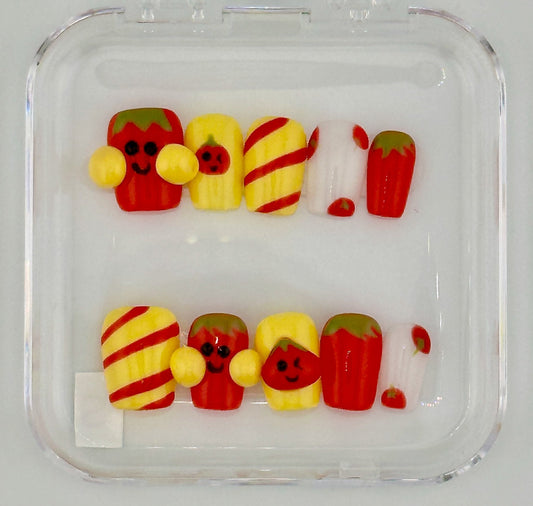 Tomato Picnic Press-On Nails - Kawaii Co.