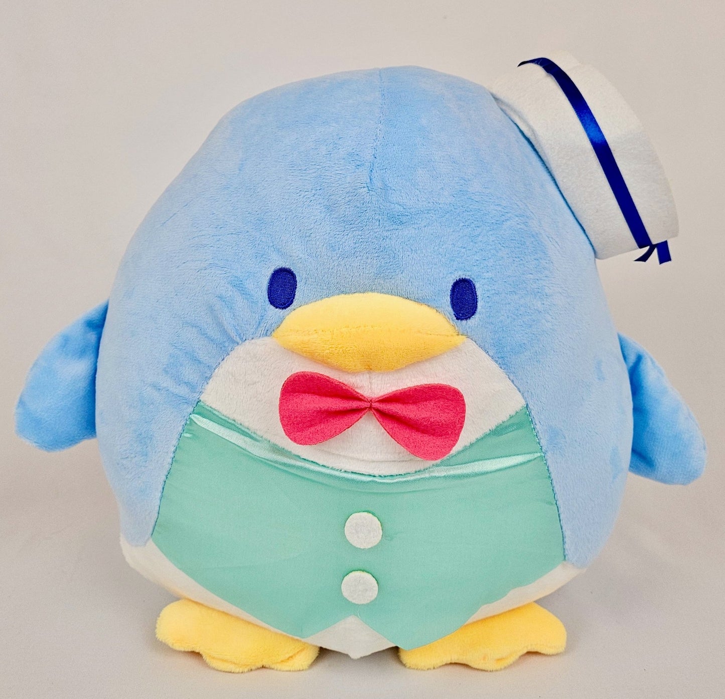 Tuxedo Sam Kawaii Plush with Sailor Hat – Teal Vest & Bow Tie - Kawaii Co.